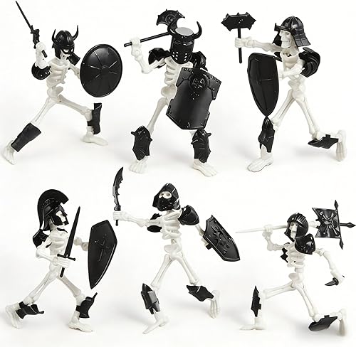 Juego de 6 Figuras de Acción T13, Esqueleto de Juguete de Acción Mini Esqueletos para Decoraciones de Halloween Maniquí 13, Titán 13, Juguete de