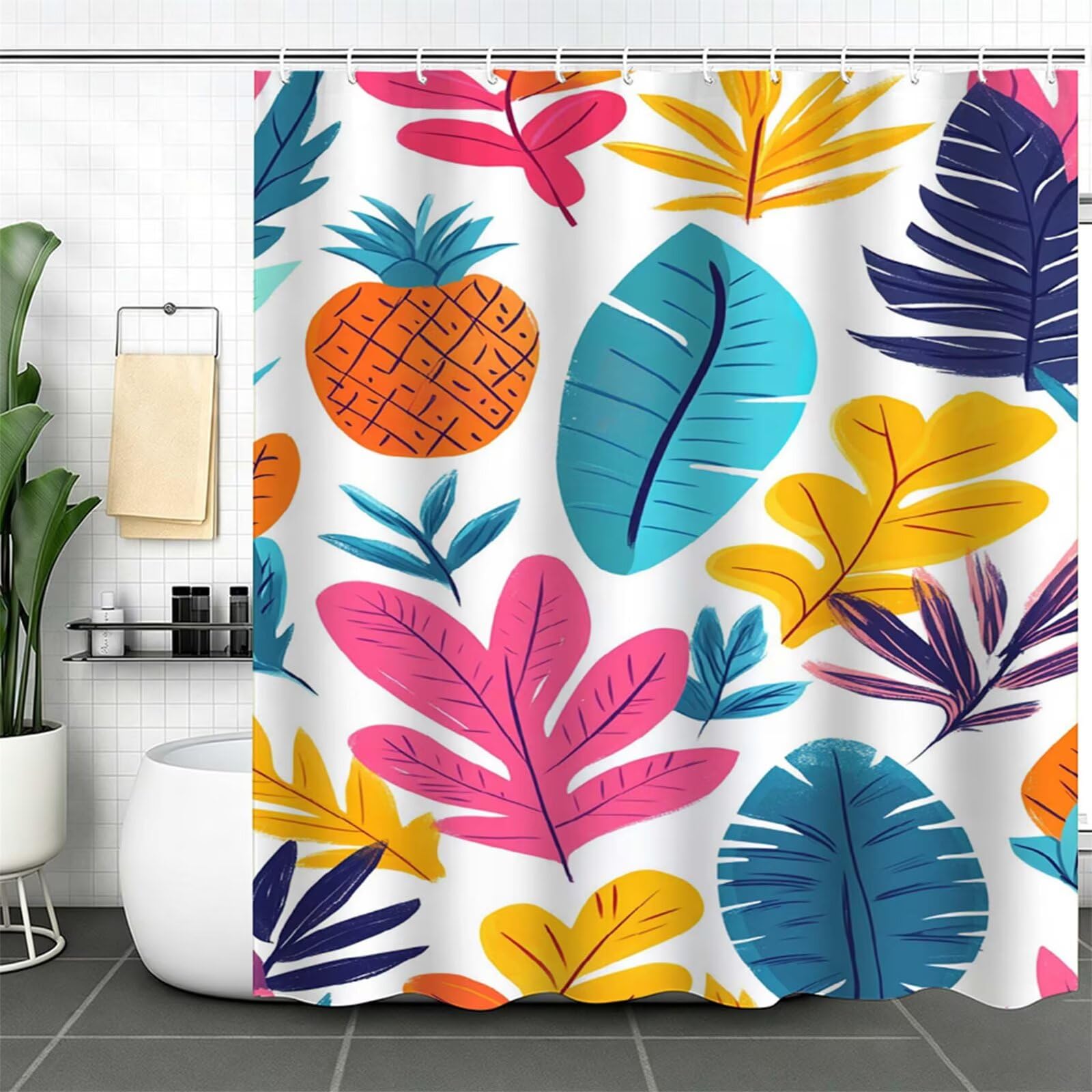 Verde salvia Tenda Doccia, Tenda per Doccia Tessuto Poliestere Impermeabile Asciugatura Rapida con 12 Anelli, Tende Finestra Bagno e Vasca Pieghevole per Angolare Casa Shower Curtain fiore J-521