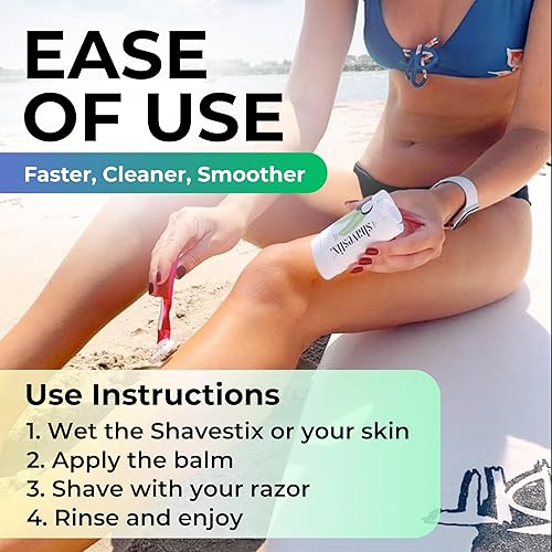 Miniatura 4 de Shavestix - Crema de afeitar en barra de 2.75 onzas  Artículos de tocador de tamaño de viaje para mujeres  Maquinillas de afeitar a base de leche de