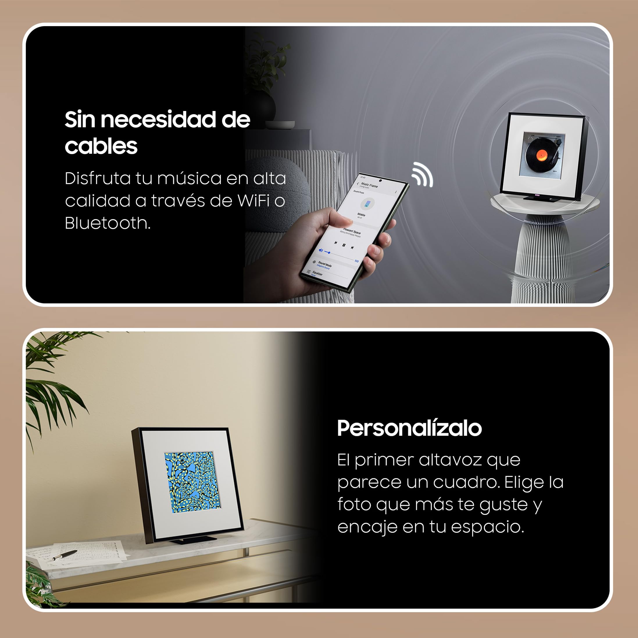 Samsung Altavoz HW-LS60D/ZF - Music Frame con Sonido 3D, Q-Symphony, sin Necesidad de Cables y Marco Personalizable