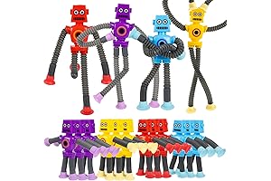 12 Pack Telescopic Suction Cup Robot Toys with Overnight Delivery by Prime