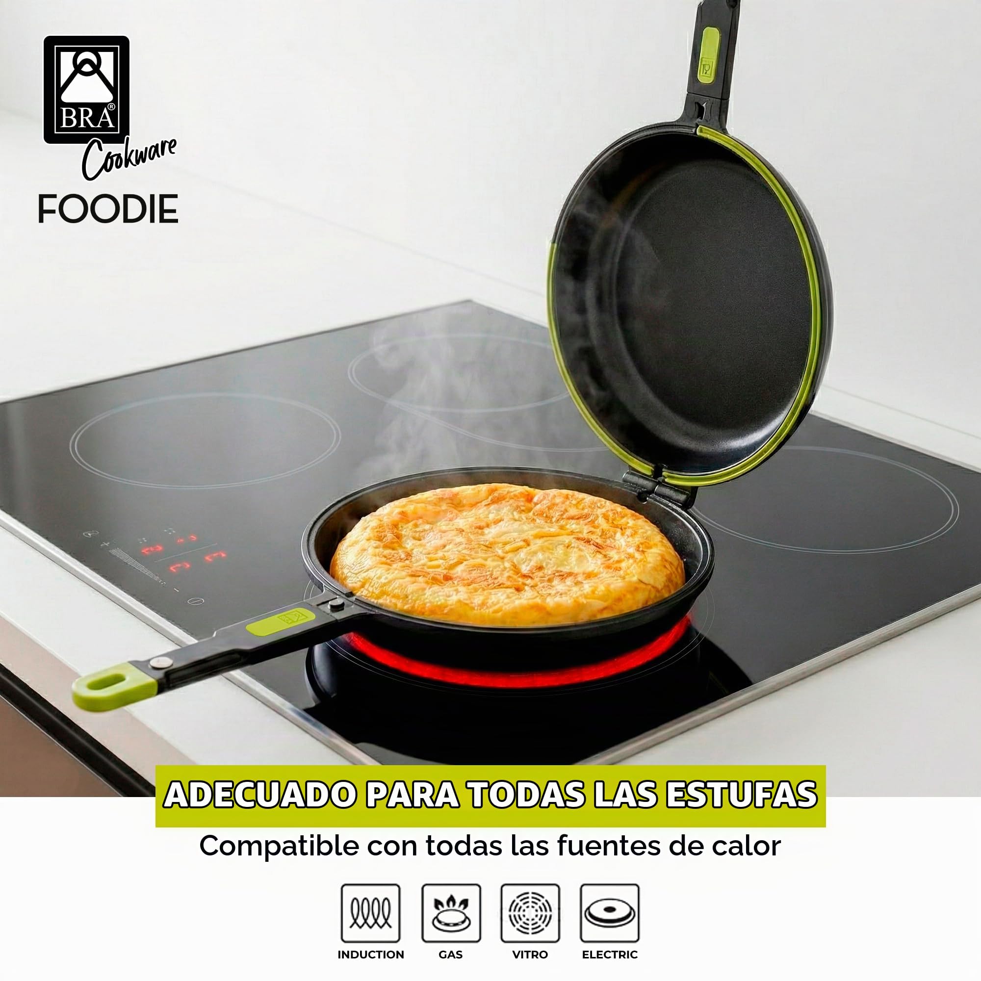 BRA Sarten Doble Tortillas Foodie 20 Cm Induccion