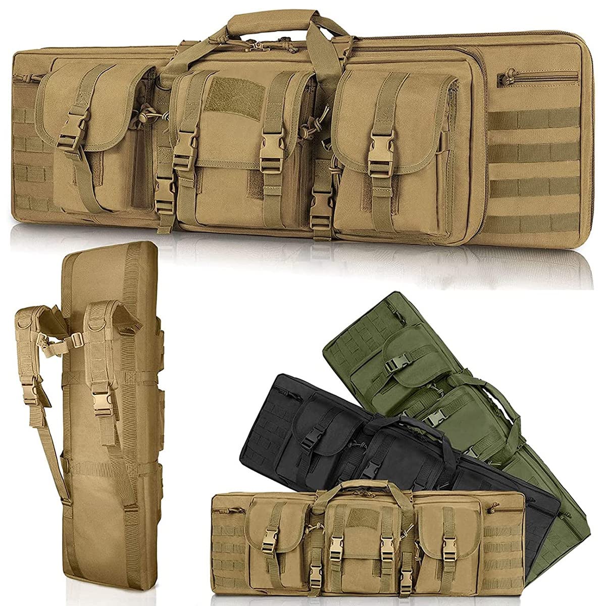 Rifle Cases Soft Rifle Cases,Rifle Cases,Double Long Rifle Bag Case,Gun Cases for Shotguns,Lockable Compartment,for Storage Or Transportation Hunting Shooting Range,Beige-93cm/37in