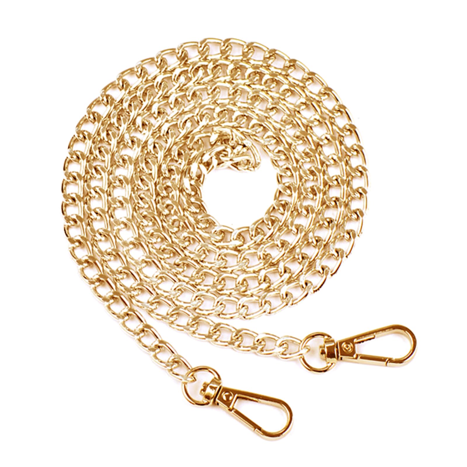 Cadena De Aluminio, Correa Para El Hombro Para Bolsos, Cadena Dorada, Cadena De Repuesto, 120 Cm, Con Hebillas Para Bricolaje, Metal, Hombro, Bolso Cruzado, Bolso De Mano, Monedero (dorado