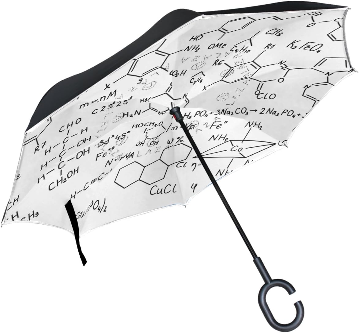 Amazon Com Alaza Chemistry Formula Inverted Umbrella Double Layer Reverse Umbrella Clothing Shoes Jewelry