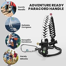 RAYMYLO Insulated Water Bottle 32 oz, Triple Wall Vacuum Stainless Steel (Cold for 48 Hrs), Leak Proof & Non-BPA, Modern Water Flask Jug with Paracord Handle & Straw Spout Lids, Ombre: White/Black