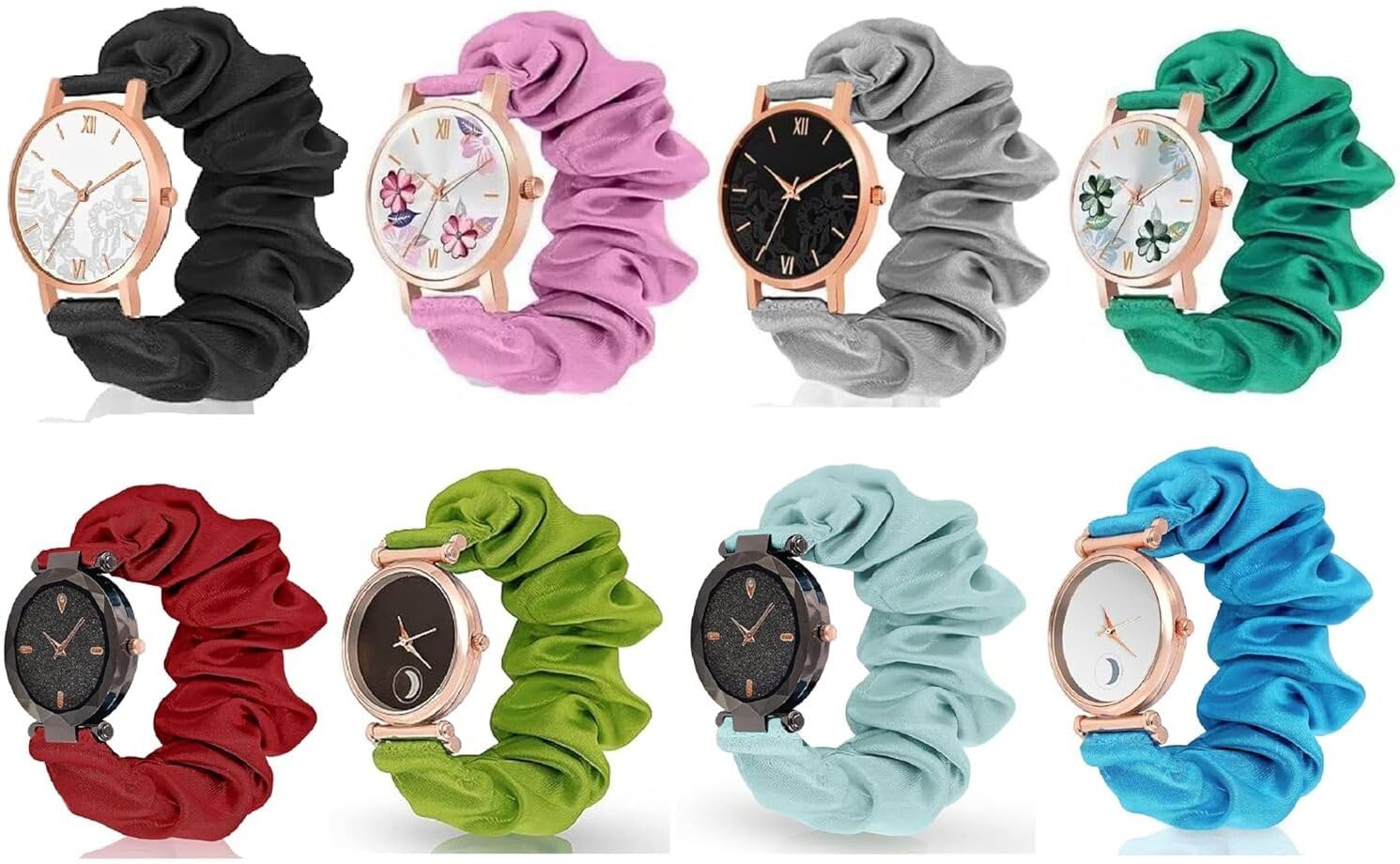 Black Analog Dial Scrunchies Strap Cloth Solid Fabric Wristband Watch Elastic Scrunchies Band Watch for Women&Gilrscasual Analog watches3 (B0CW5P5B55) Amazon Price History, Amazon Price Tracker
