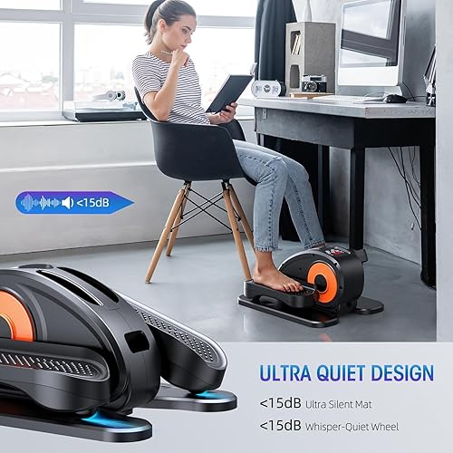 Miniatura 3 de Under Desk Elliptical Machine, Electric Elliptical Leg Exerciser for Seniors Fully Assembled, Quiet & Portable Electric Seated Pedal Exerciser with