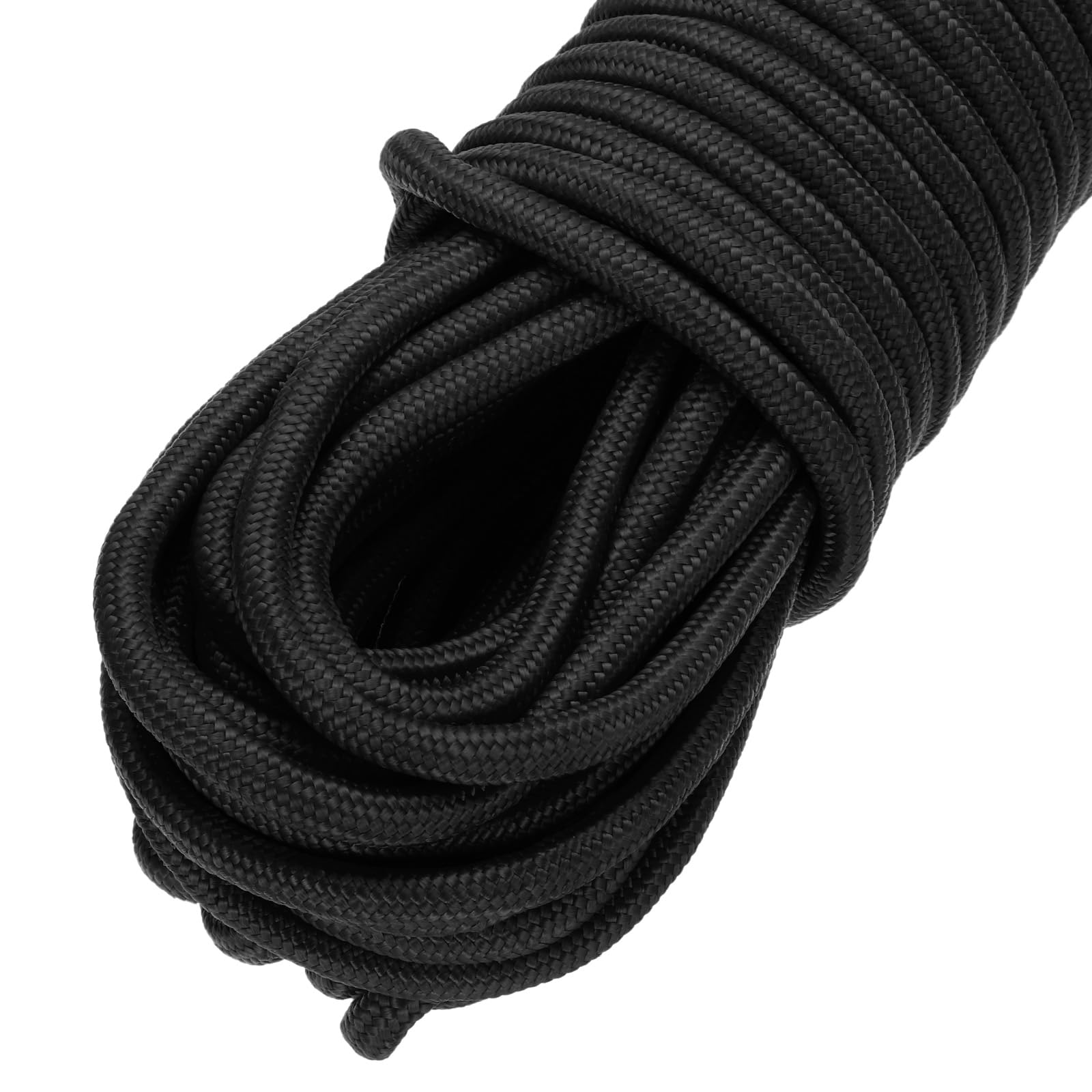 QUARKZMAN Corde tressée en Corde en polypropylène 45M/147ft 1/2" 12mm Noir | pour une utilisation intérieure et extérieure camping Corde à linge