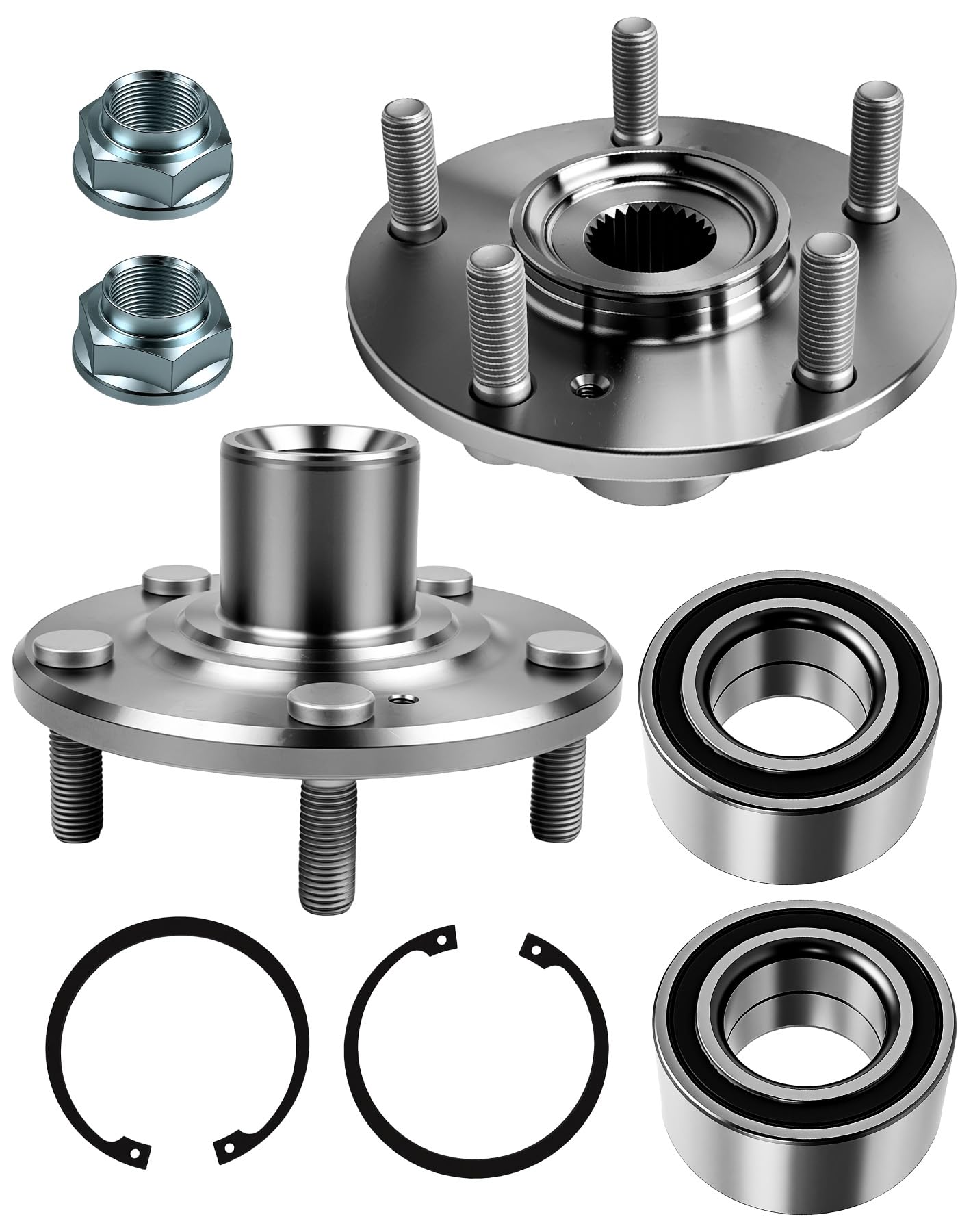 Photo 1 of 2 PCS 44600-TA0-A00 Front Wheel Bearing Hub Assembly Compatible with Honda Accord 2008-2012, Accord Crosstour 2010-2011, Crosstour 2012-2015, Hub Bearing for Acura TSX 2009-2014, 5 Lugs