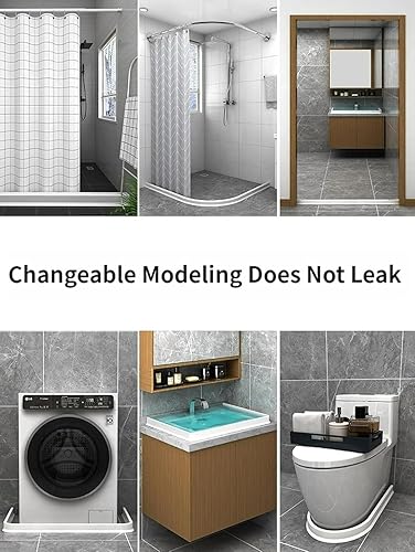 Miniatura 6 de Tira de retención de agua de silicona, presa de agua plegable para ducha, barrera de tapón de ducha y sistema de retención, presa de tira de agua