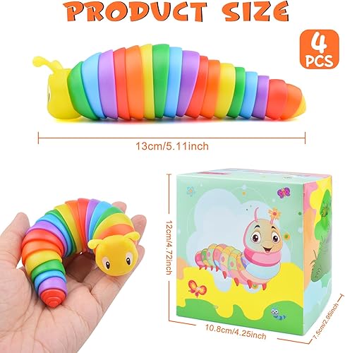 Miniatura 3 de Vilalatfan Mini juguetes sensoriales para ansiedad de babosas, juguetes sensoriales para adultos y niños, recuerdos de fiesta, 4 piezas de juguetes
