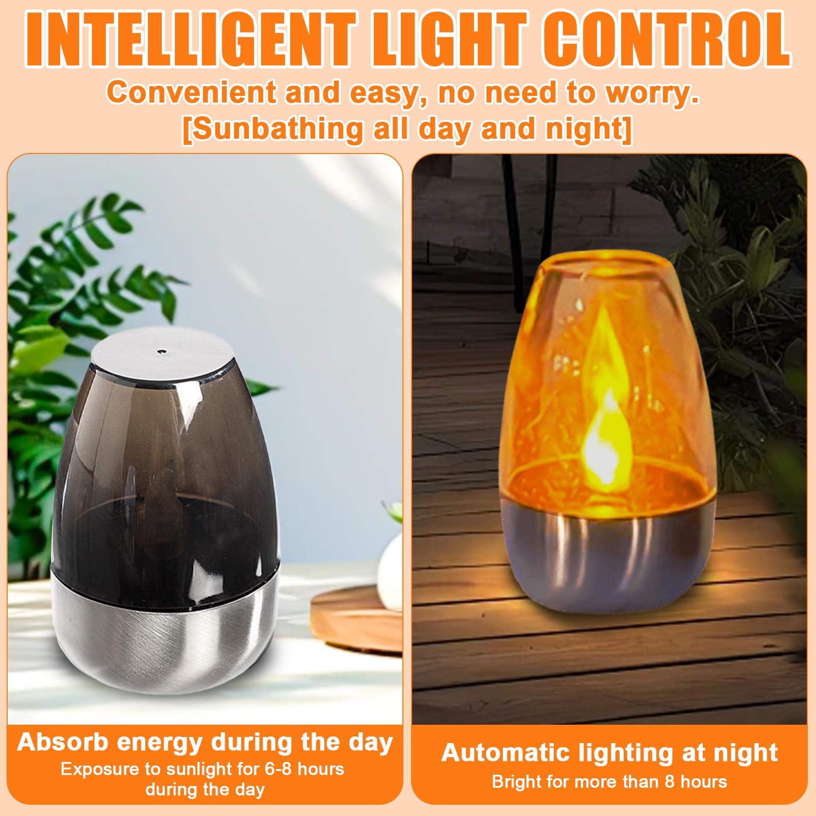 Candele solari a LED, luci solari impermeabili senza fiamma per esterni