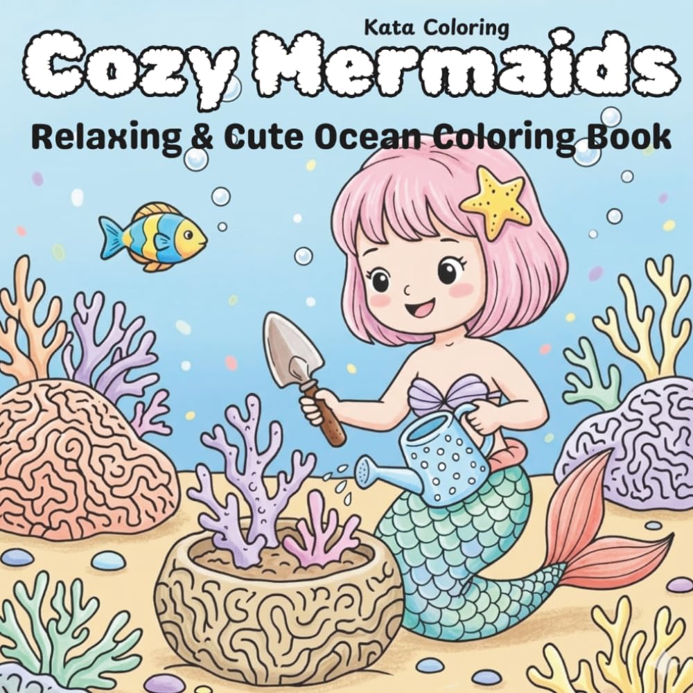 Cozy Mermaids: Relaxing & Cute Ocean Coloring Book