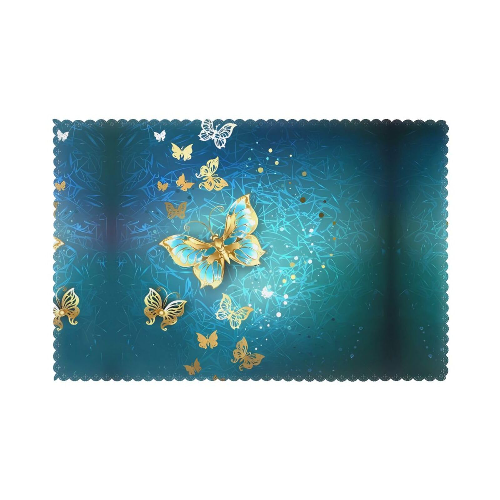 WHJSHOP Butterfly Prints Placemats Set of 6 12x18in - Heat Resistant Table Layers for Homes, Hotels & Stylish Dining