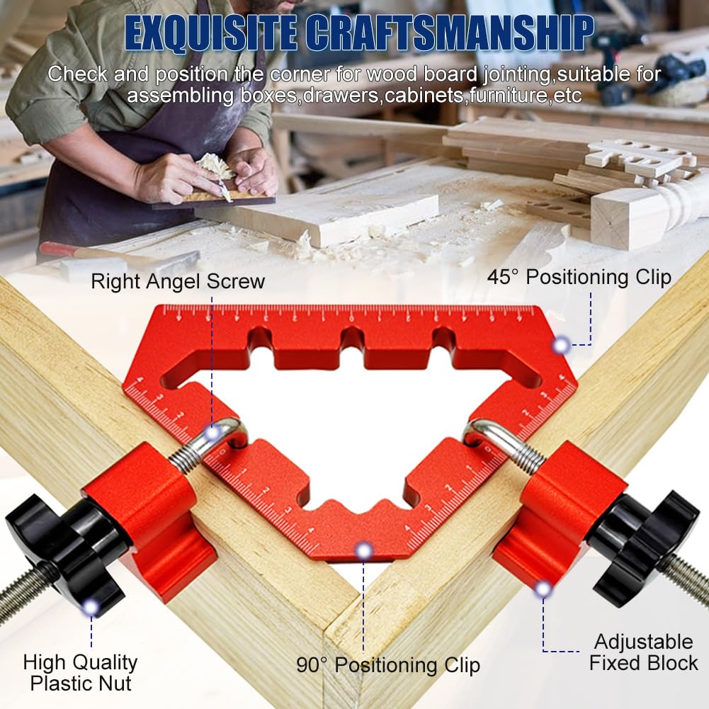 Kit Blocs Positionnement 45° 90° Preciva - Pinces Angle Droit Aluminium Menuiserie