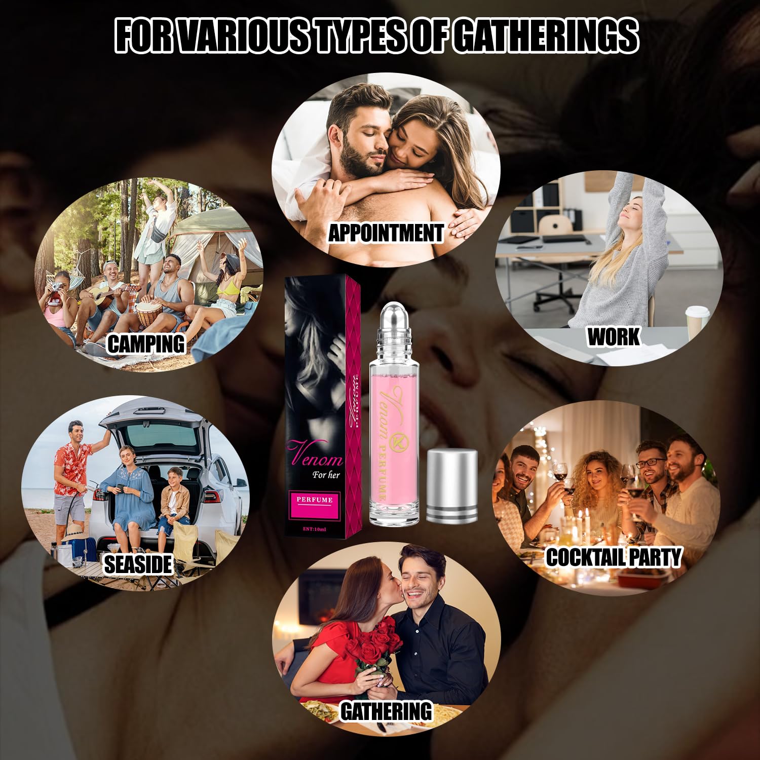 2 Pezzi Profumo Feromoni per Donna, Profumo Donna, Profumo ai Feromoni per Pheromone Perfume Venom, Fragranza Duratura, Bella e Sicura di sé
