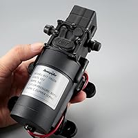 Vista 8 de bayite Bomba de transferencia de agua de 12 V CC con 2 abrazaderas para manguera, bomba de diafragma de 12 voltios, bomba pulverizadora autocebante