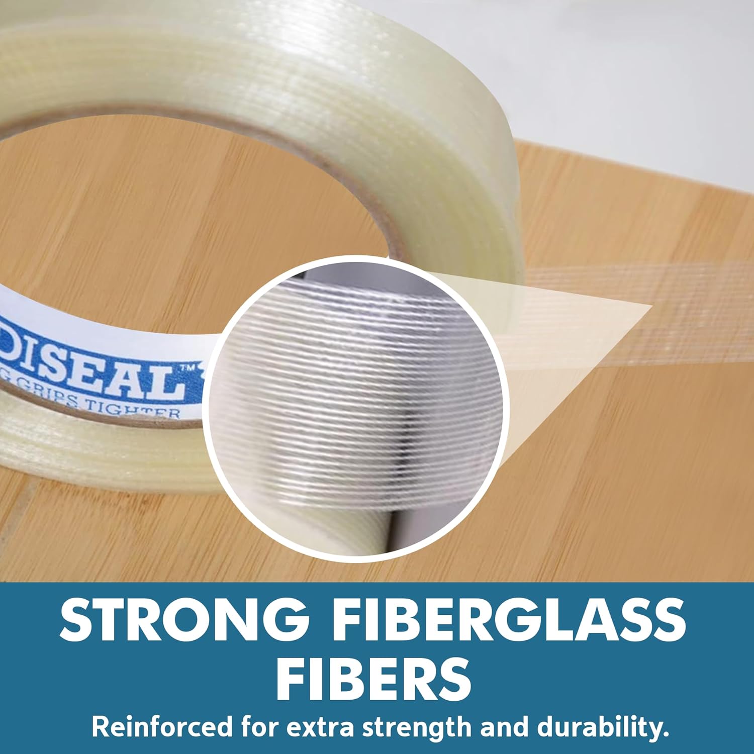 IncrediSeal 1/2 Inch x 180 Feet Clear Filament Strapping Packing Tape (72 Rolls) - Heavy Duty 5.50 Mil, Strong Adhesive for Shipping, Moving, and Box Sealing