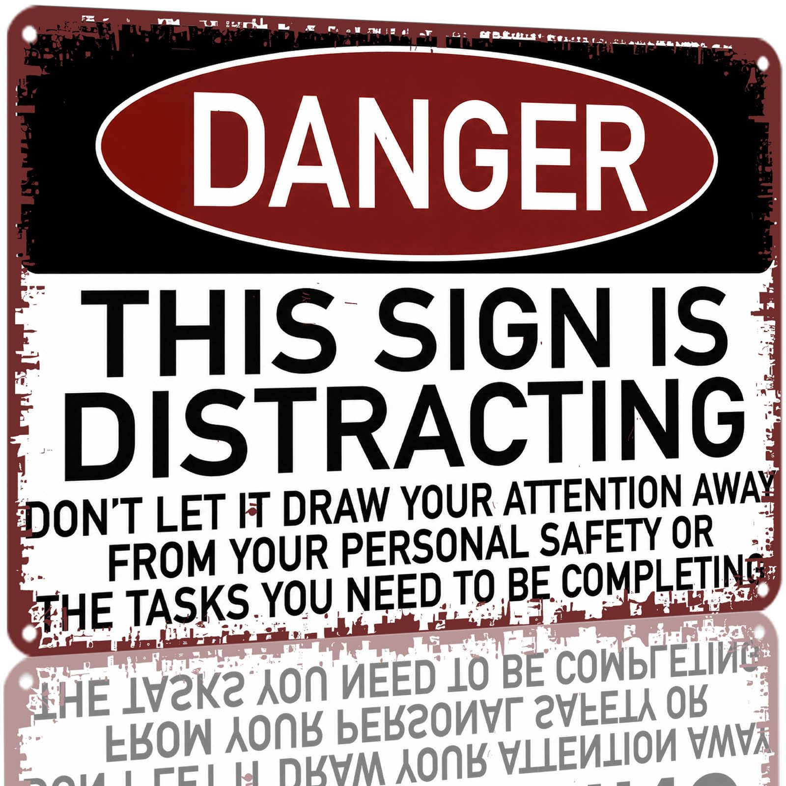 Kwqdozf As Pic 8X12 Inch Danger Distracting Sign Aluminum Metal Wall Art Decor Retro Tin S