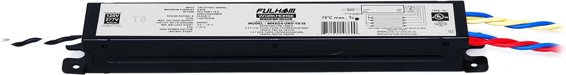 Fulham Lighting Fulham Specification Grade Linear T8 Ballast, WHSG4-UNV-T8-IS