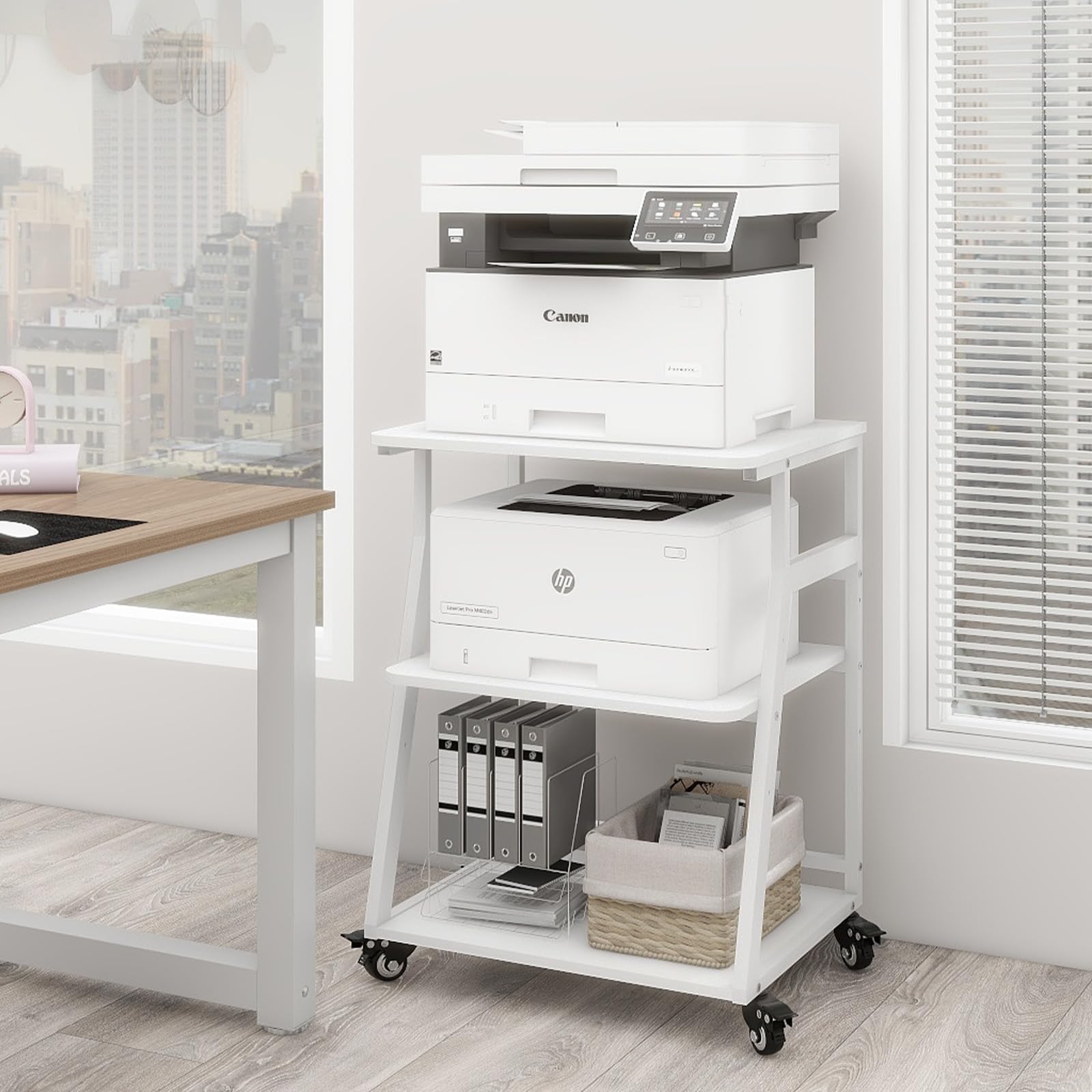 Amazon.co.jp: PUNCIA 3段 プリンター台 幅60cm 奥行50cm 高75cm