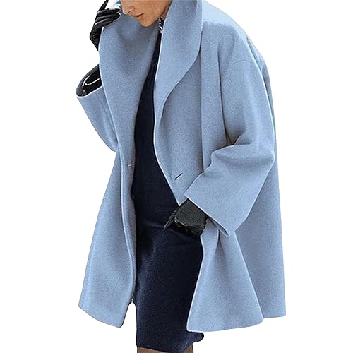 Maiyifu-GJ Womens Wool Blend Coat Single Breasted Trench Jackets with