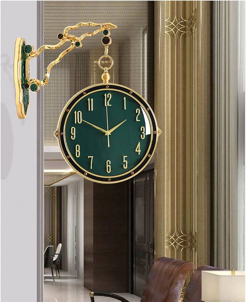 Amazon.com: CHTEMKSJ Luxurious Wall-Mounted Double Sided Clock