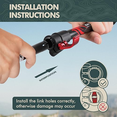 Miniatura 6 de KINGGEAR Bastones de senderismo de fibra de carbono  Cerraduras telescópicas plegables con mango de corcho natural y bastones de senderismo con