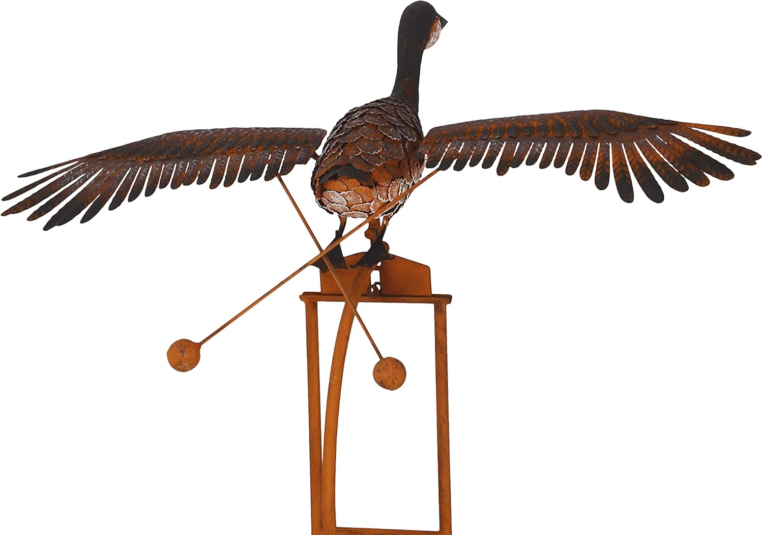 Rustic Flying Goose Kinetic Balancer Rocker Garden Stake Outdoor Yard Art Wind Sculpture Patio Decoration