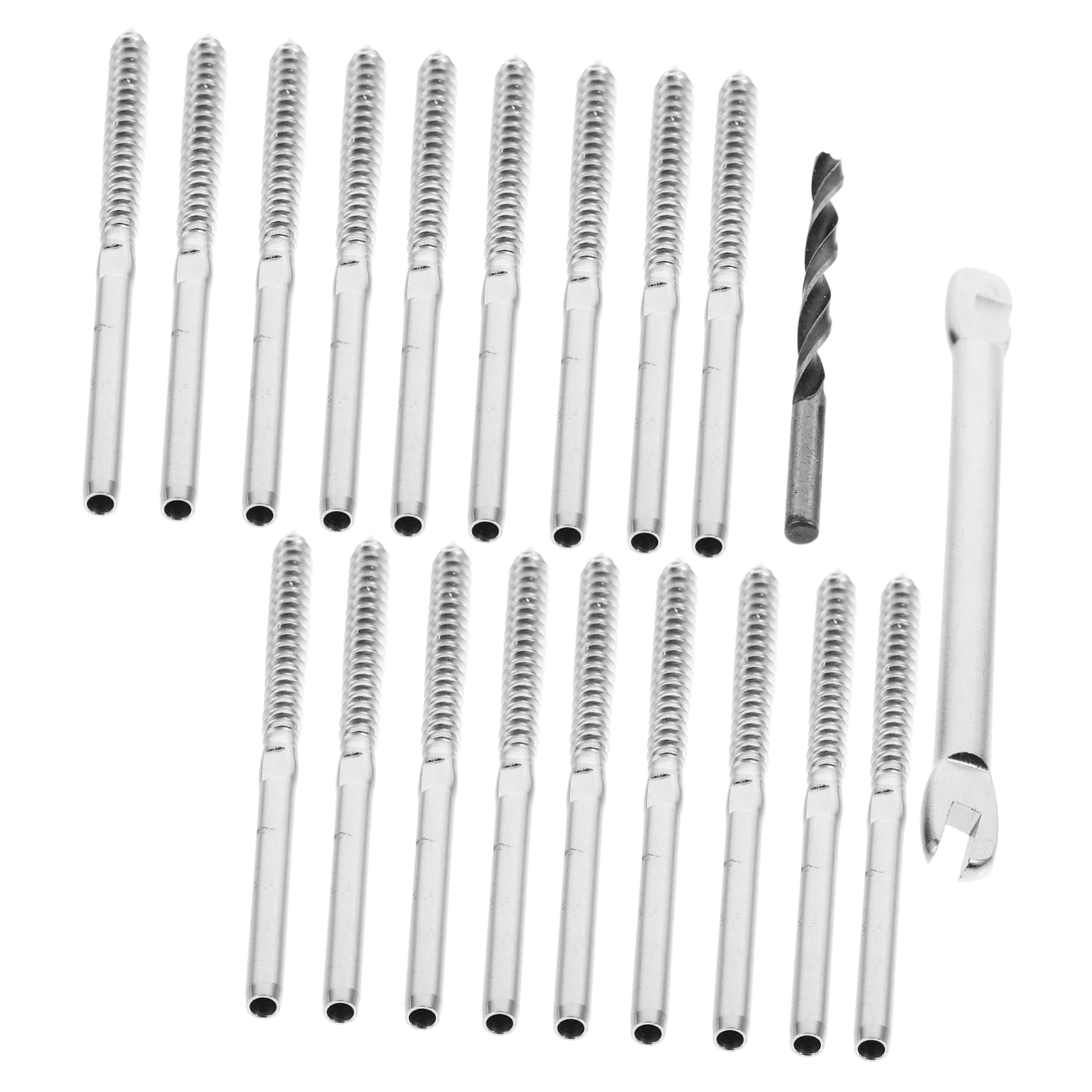 SEWACC 1Set Cable Railing Kit Lag Screws for Deck Railing System Tension Indoor Outdoor Use