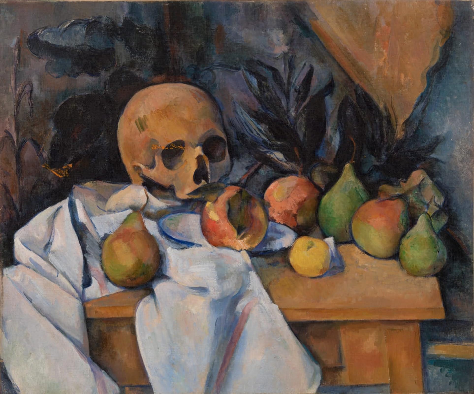 POSTERIIk Vintage Art Print Images Pictures Print Still Life with Skull by Paul Cézanne Modern Colour Posters for Office Home Decor 60x90cm