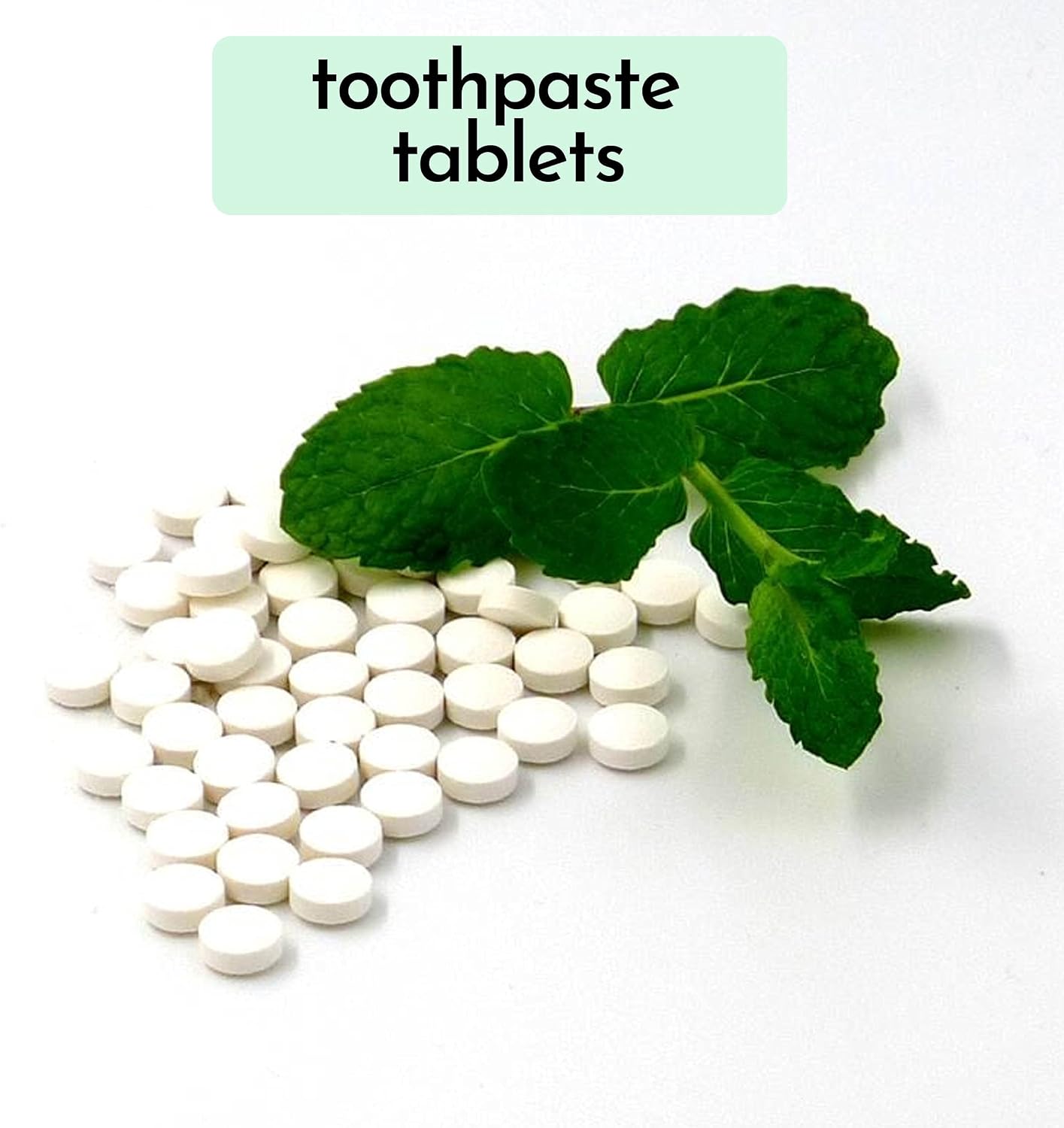 Travel Toothpaste Tablets - Teeth Whitening Tabs for Adults & Kids - Fluoride-Free, Gluten-Free, Plastic-Free, Vegan, Travel Friendly, Eco-Friendly, Mint Flavor (60 Tabs) (Charcoal)