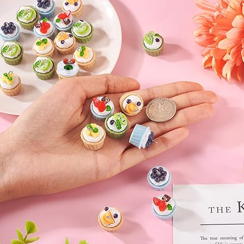 Miniatura 2 de Dijes de resina para bebidas y alimentos, lindos chocolates, helados, pan, paletas de hielo, cupcakes, colgantes de comida para manualidades,