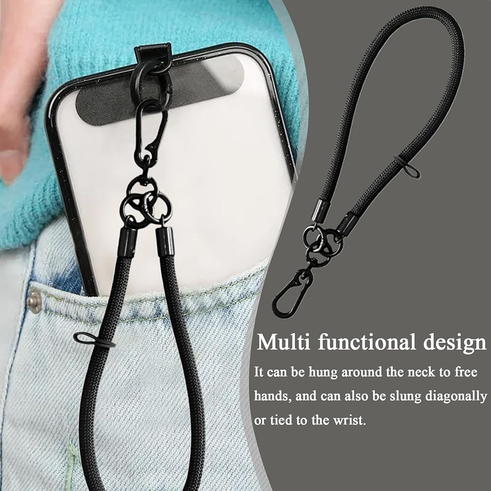 Mezrkuwr Lot De 2 Cordons à Ressort Pour Téléphones Portables, Lanière De Téléphone Portable, Anti-vol, Avec Mousqueton, Convient à La Plupart Des