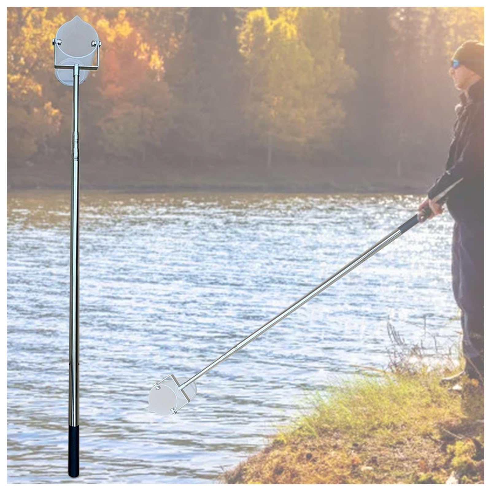 Cucharón de acero inoxidable telescópico de 500 ml ajustable hasta 9 m