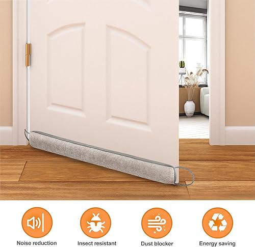 Miniatura 3 de Tope con peso para puerta debajo de la puerta, bloqueador de ruido para puerta delantera, aislamiento de corrientes de aire de puerta, resistente a