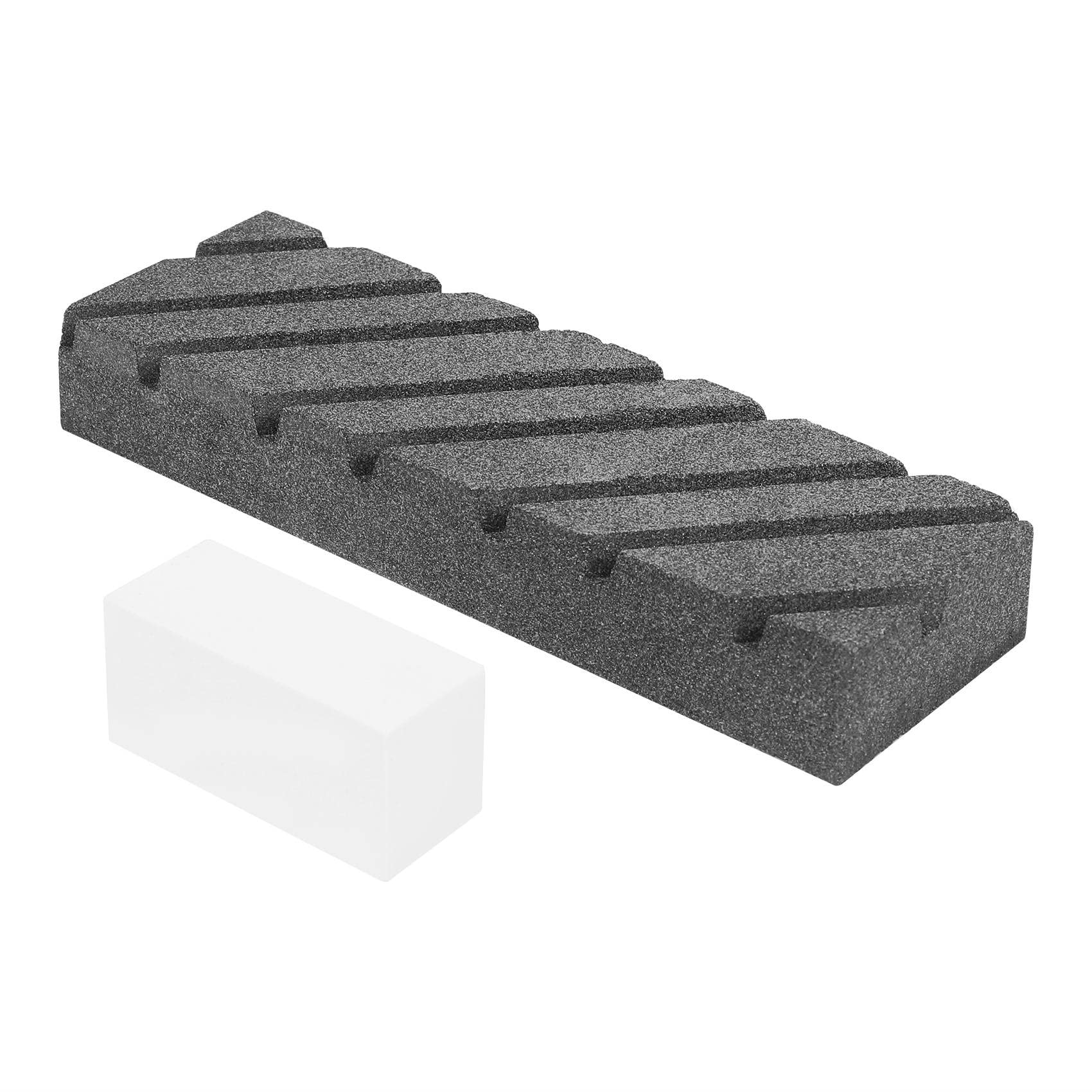 Lizusidtsy Dual Grit Coarse/Fine Flattening Stone Set - Two Sharpening Stones Flattener - Whetstone Fixer with Grooves