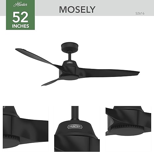 Miniatura 2 de Hunter Fan Company 52616 Mosley - Ventilador de techo, 052, negro mate