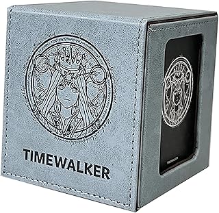 black lotus Leather Card Deck Box Fit for 105 Double Sleeved Cards Trading Card Box Perfect for Standard Size Magic Deck Cards Magnetic Storage Case Compatible with Baseball Cards TCG CCG