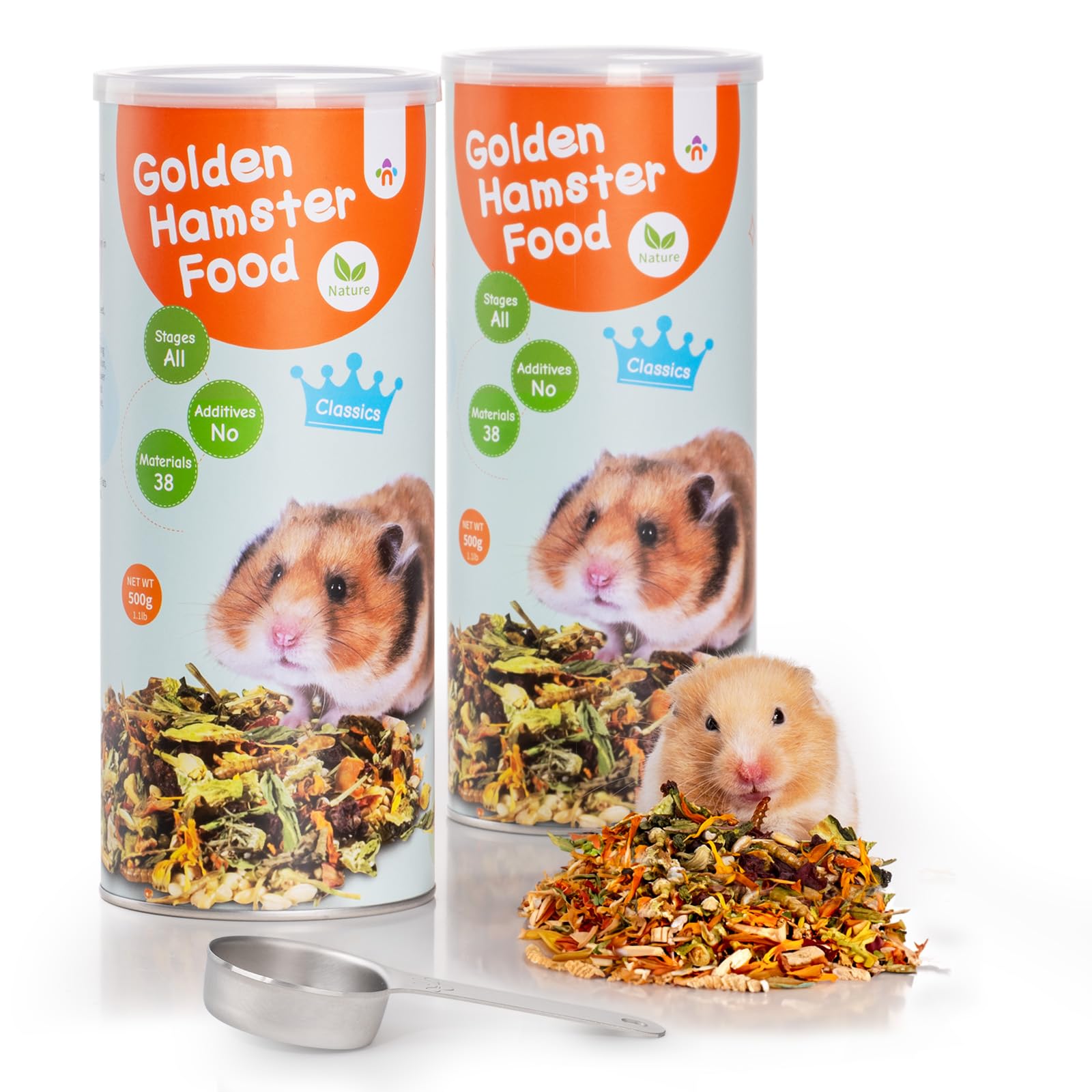 Niteangel Golden Hamster Food & Treats - Small Animal Natural Food for Syrian Golden Hamsters or Other Small-Sized Pets