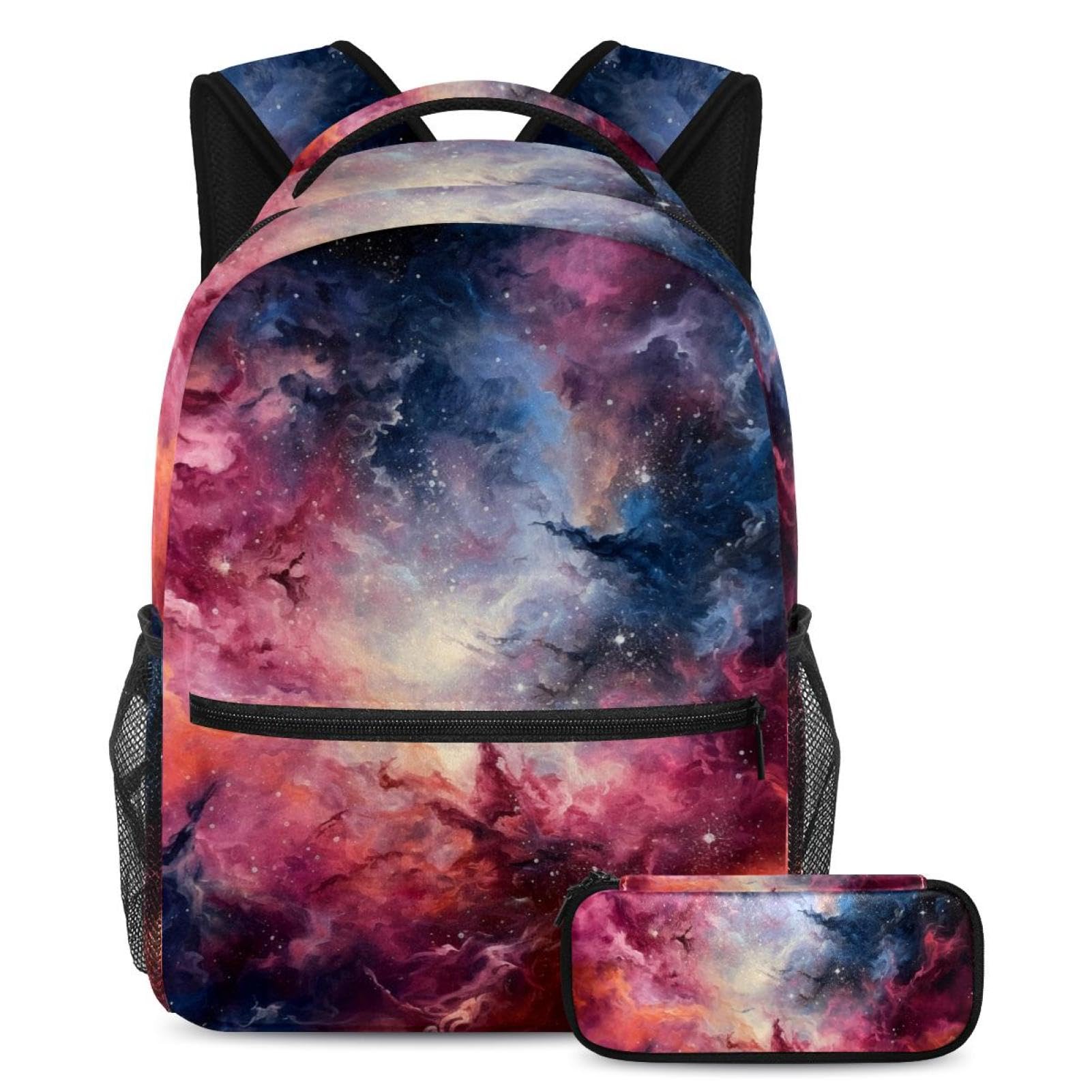 Sac à dos galaxie rose solide et imperméable contre la pluie - 7