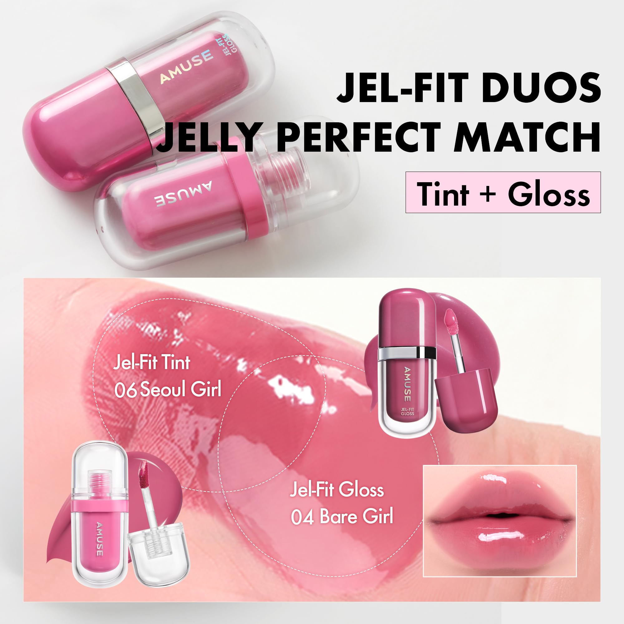 Amuse SEOUL Jel-Fit Tinted Lip Gloss (CAFFEINE CHERRY) - Ultra Shine Plumping Lip Stain, Hydrating Volumizing Lip Tint, Non-Sticky, Long Lasting Glossy Finish, Vegan, K-Beauty Makeup | High Shine, Buildable Color — view 11
