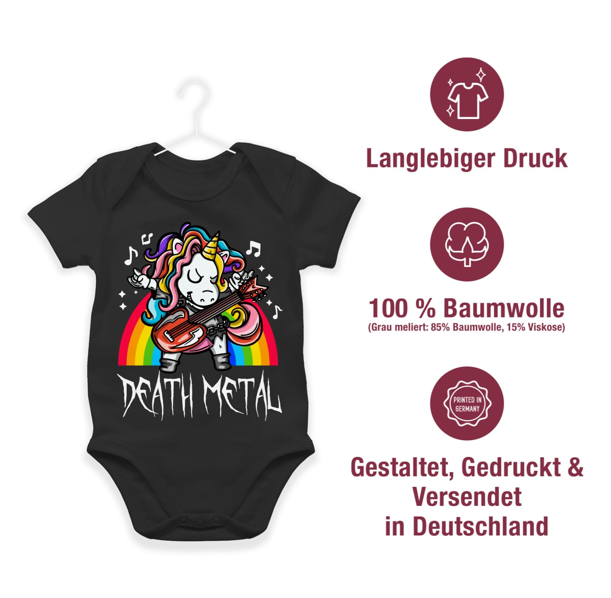 Shirtracer - Baby Body Kurzarm - Rock & - Death Metal Einhorn