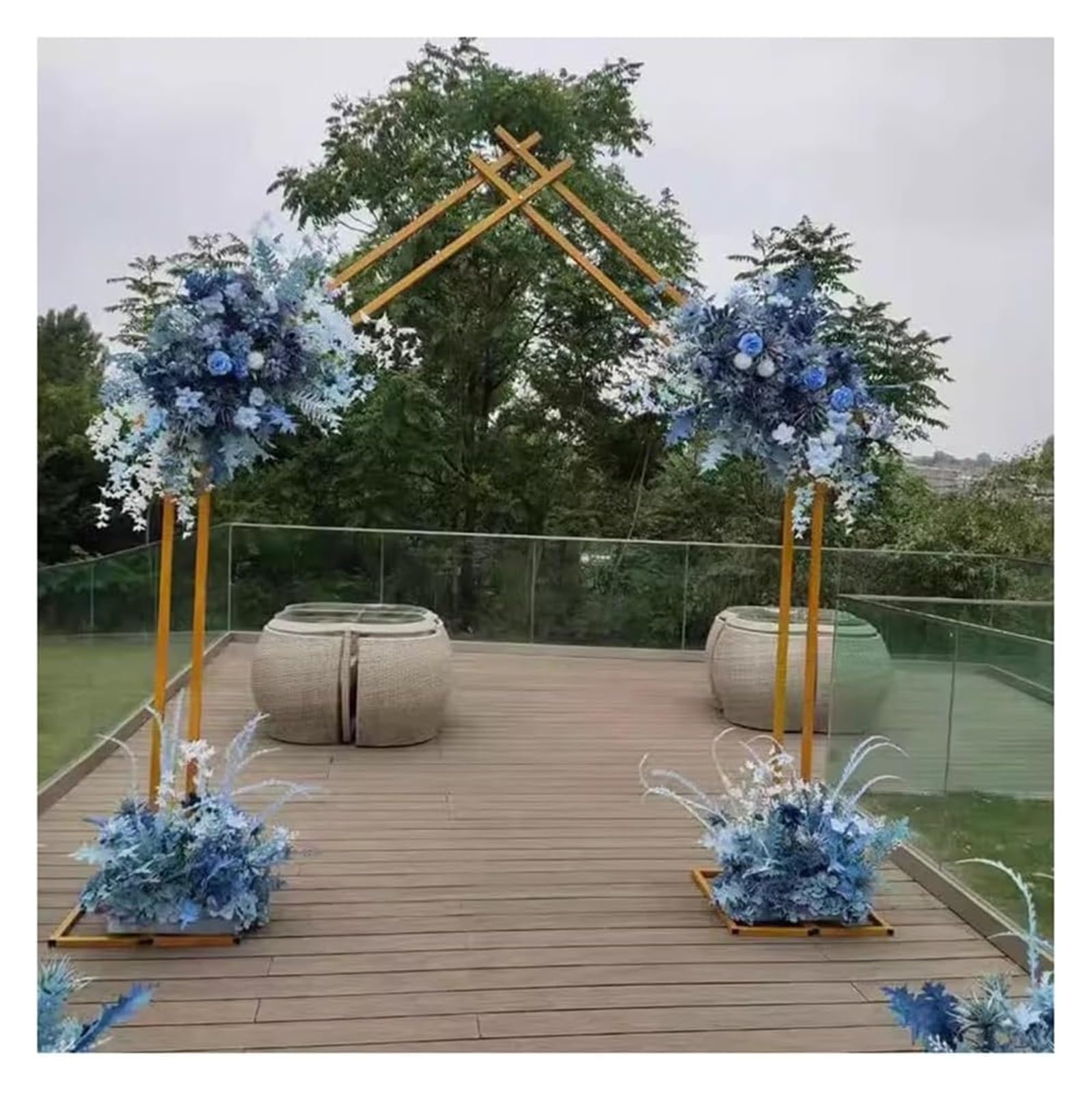 Arche de jardin support de toile de fond en métal robuste montage facile
