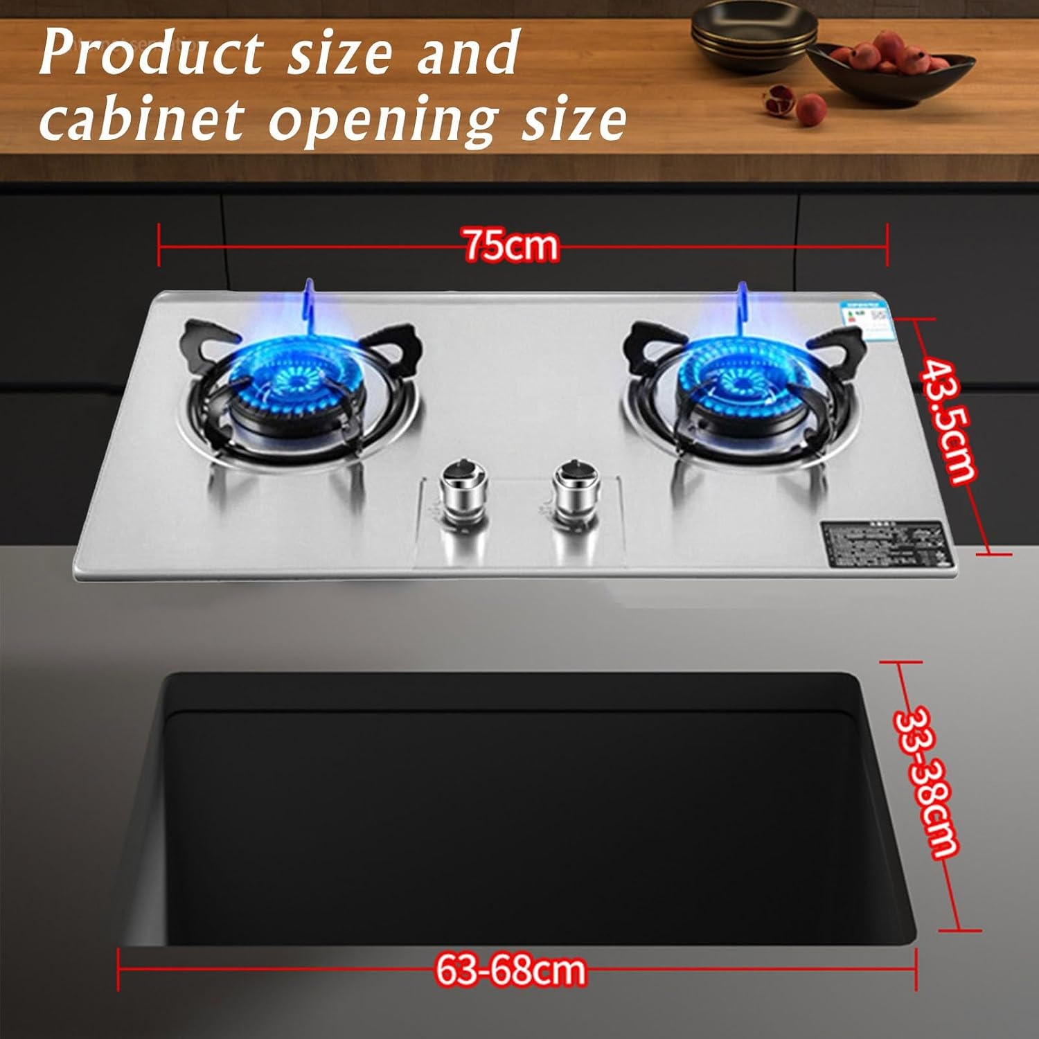 Propane Stove,2 Burners Portable Propane Stove,Stainless Steel Gas Cooktop,Maximum 17742.4BTU for Home Kitchens, Restaurants and Food Trucks (Color : LPG, Size : Style 1)