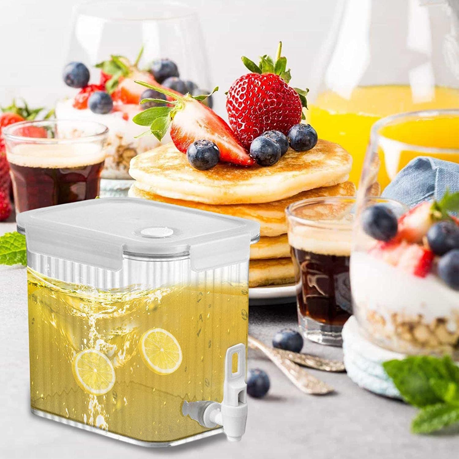 Distributeur De Boissons Pour Réfrigérateur 3L Ou 5L - étanche, Avec Infuseur à Thé, Facile à Nettoyer