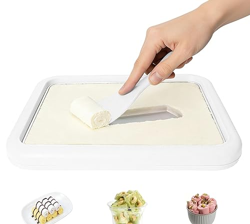 Professional Rolled Ice Cream Maker Kit with 2 Scrapers &