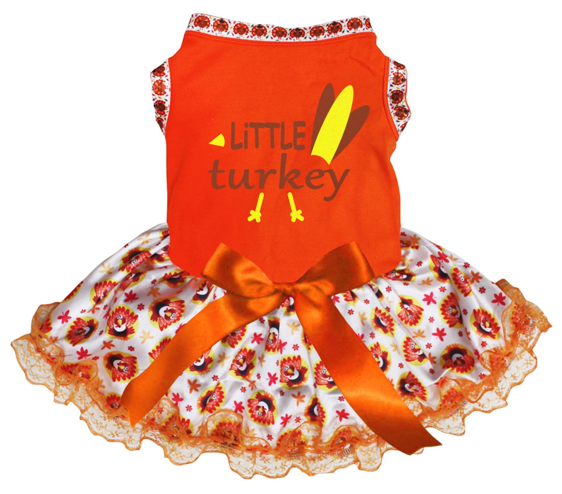 Robe pour chien orange dentelle pour les fêtes de Thanksgiving en taille XXXL