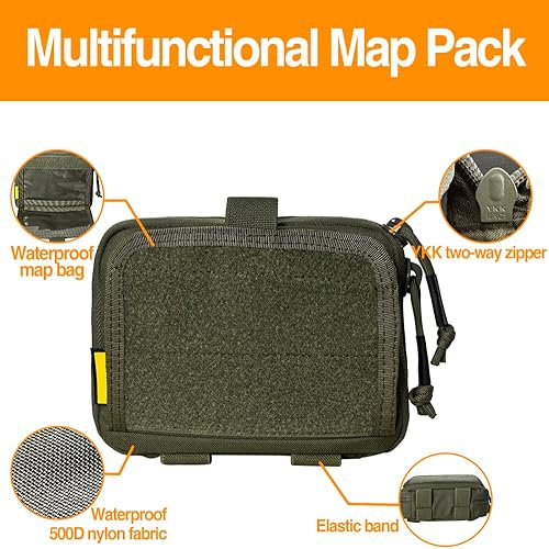 Miniatura 2 de 500D Nylon Admin Multi-Purpose Map Bag Tactical EDC bolsa de almacenamiento de equipo
